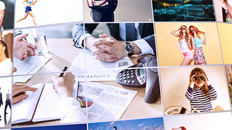 大气多图照片墙汇聚展示片头片尾AE模板