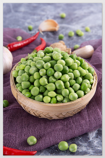 新鲜青豆麦豌豆子健康蔬菜荷兰豆高清竖图图片