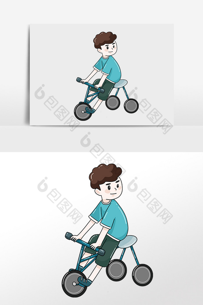 六一儿童节骑车小孩插画图片图片