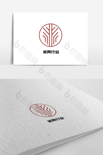 红色简约家具logo标志设计图片