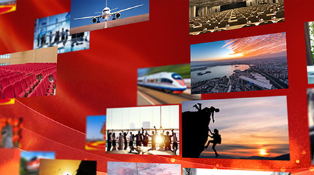 大气红色党政照片墙回忆历程宣传片AE模板