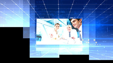 蓝色科技企业发展历程<strong>图文</strong>包装AE模板