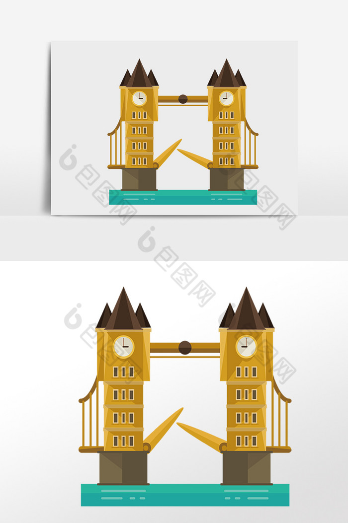 著名城市伦敦桥地标建筑插画图片图片
