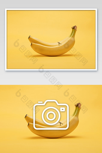 黄色香蕉微缩小人创意场景摄影图图片