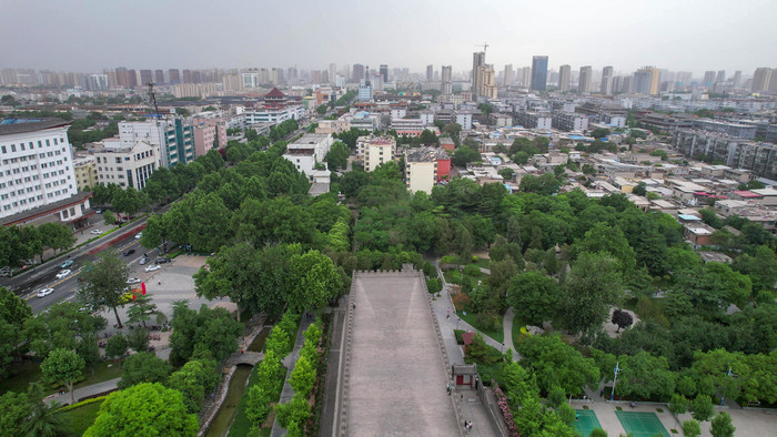 航拍河北邢台历史文化公园