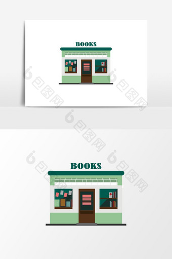 书店商店卡通插画图片