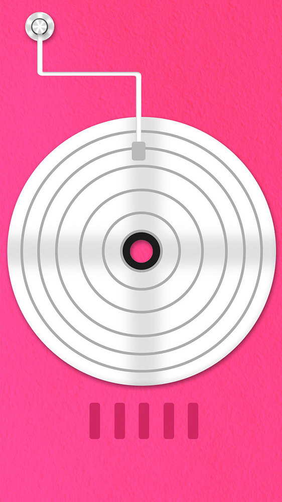 粉色背景白色唱片机动态图