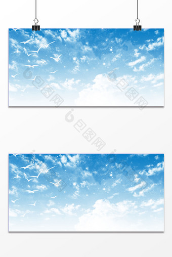 蓝色大气天空背景图片