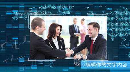 蓝色高端商务图文展示宣传AE模板