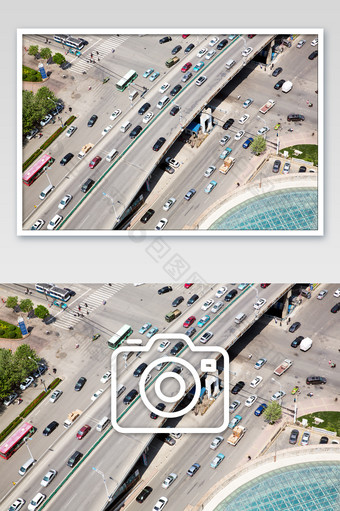 鸟瞰城市十字路口图片