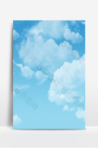 蓝色大气天空背景海报图片