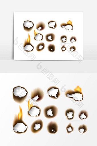 白色纸张燃烧元素图片