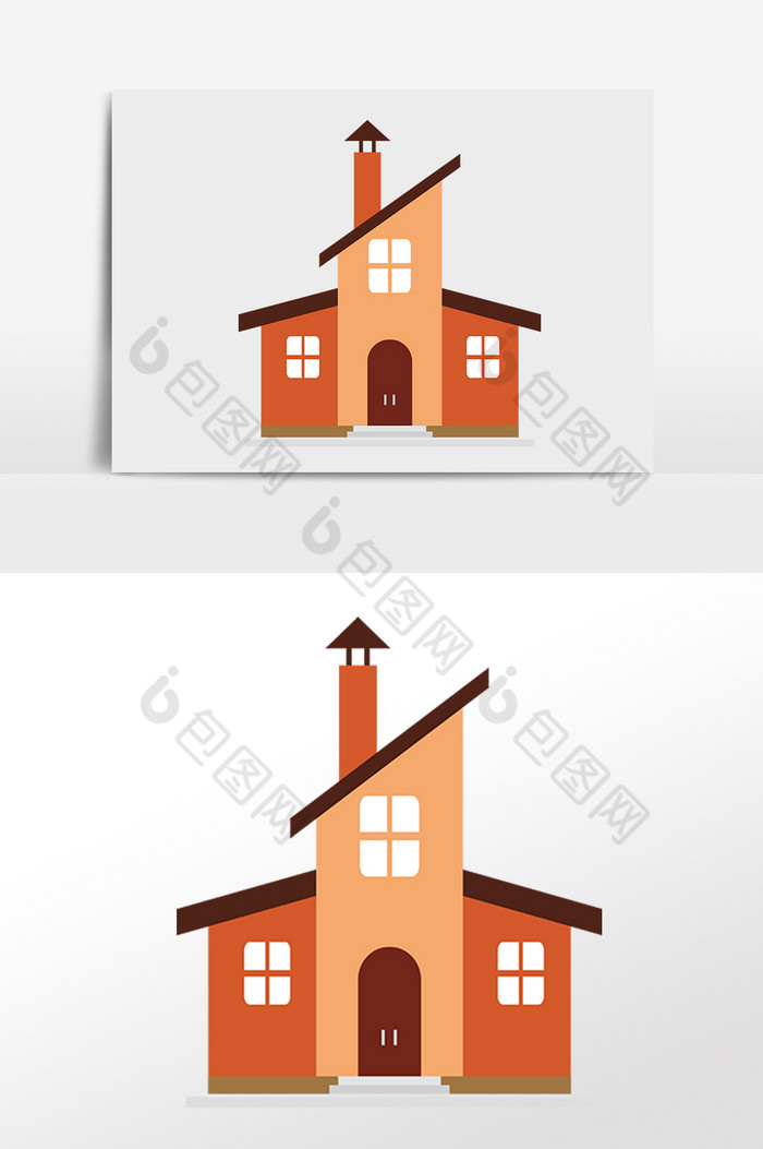现代建筑楼房别墅房子插画图片图片