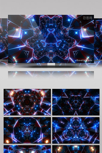 万花筒三角形科技感LED背景VJ视频素材图片