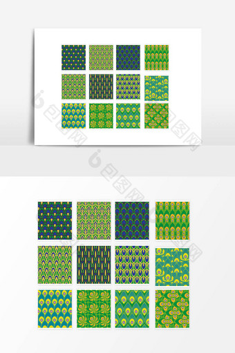 绿色无缝拼接图案设计素材图片