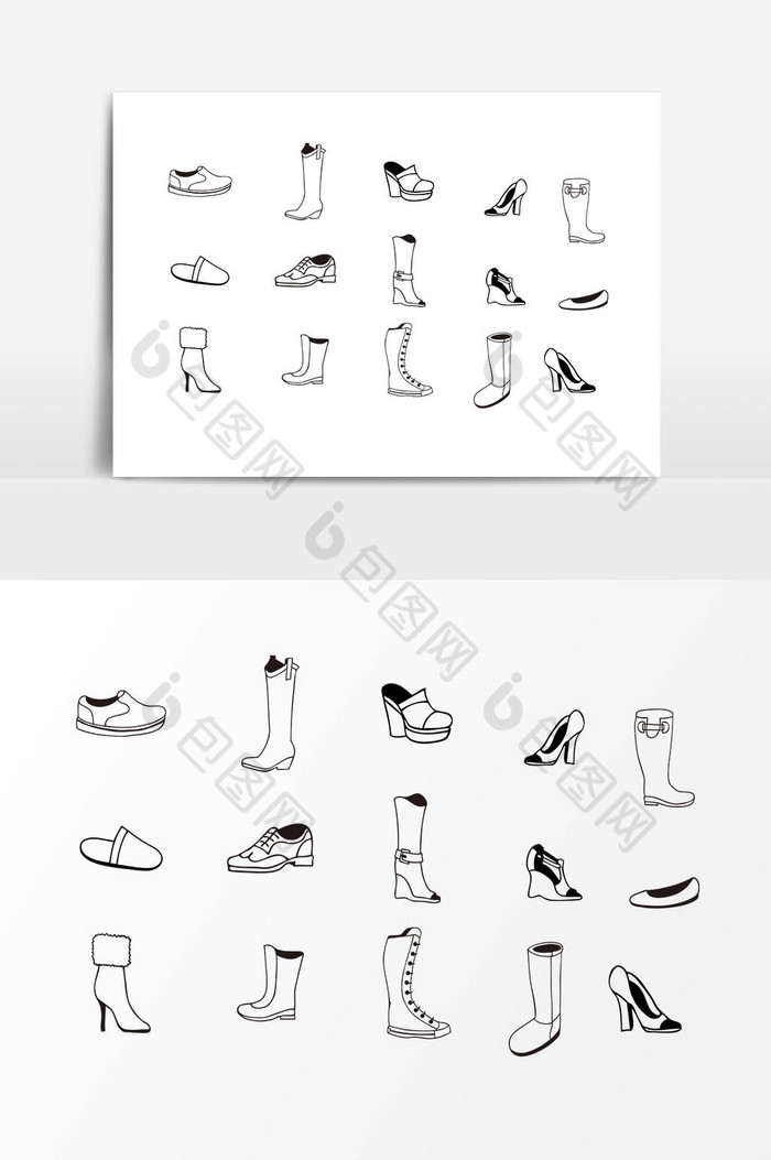 线描女性鞋子图片图片