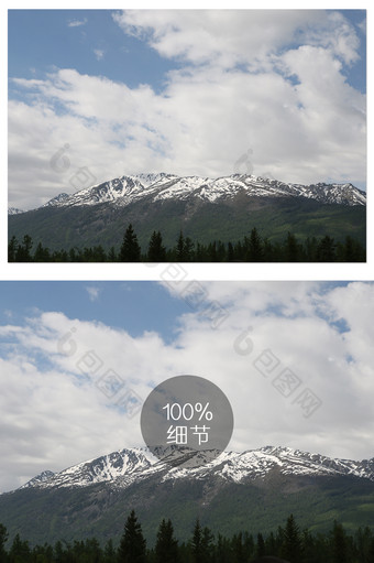 新疆雪山雪顶大气风光摄影图片