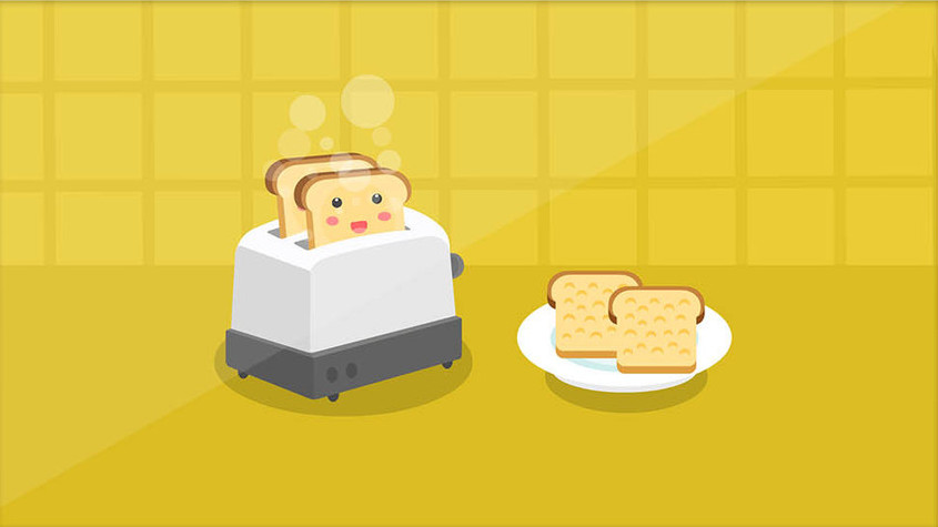 烤面包机烤面包美食动图GIF图片