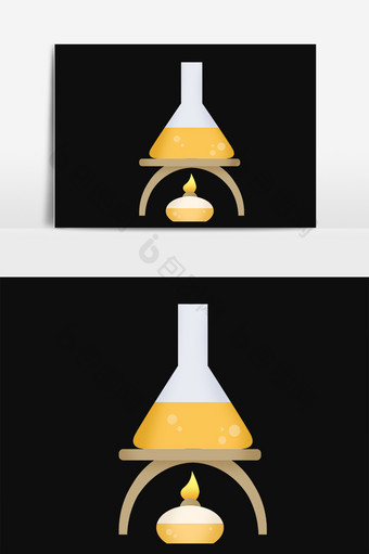 手绘实验室化学实验烧杯器具插画图片