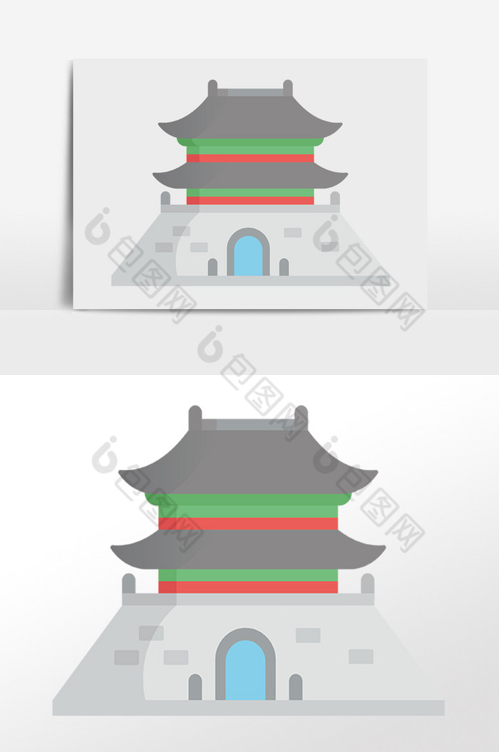 北京城市旅游地标建筑插画图片图片