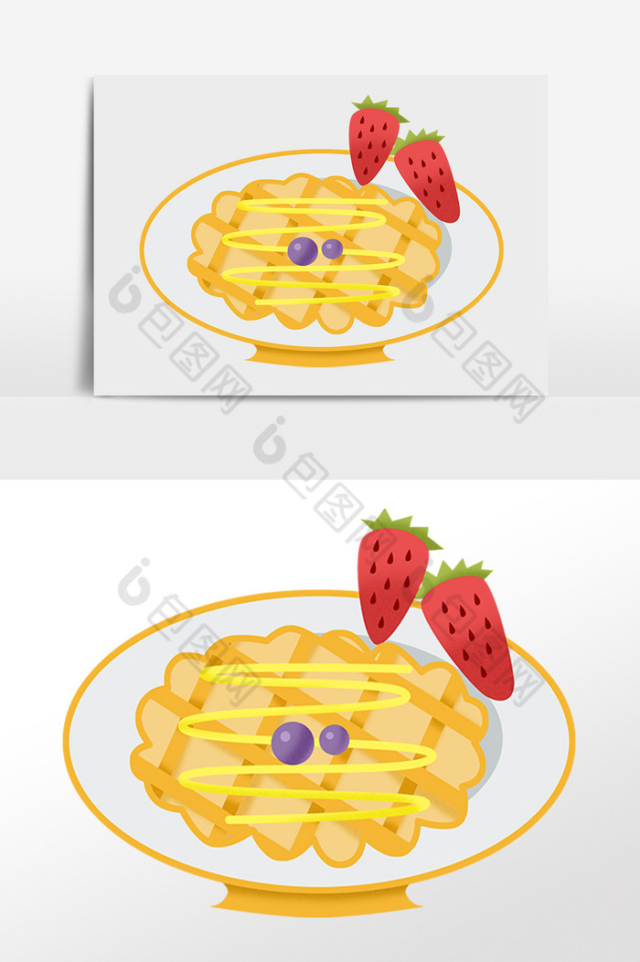 甜点美味草莓饼干插画图片图片