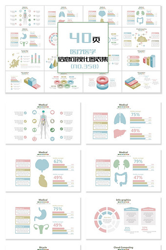 40页医疗医学信息可视化PPT图表图片