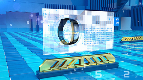 蓝色商务科技风三维场景产品展示AE模板