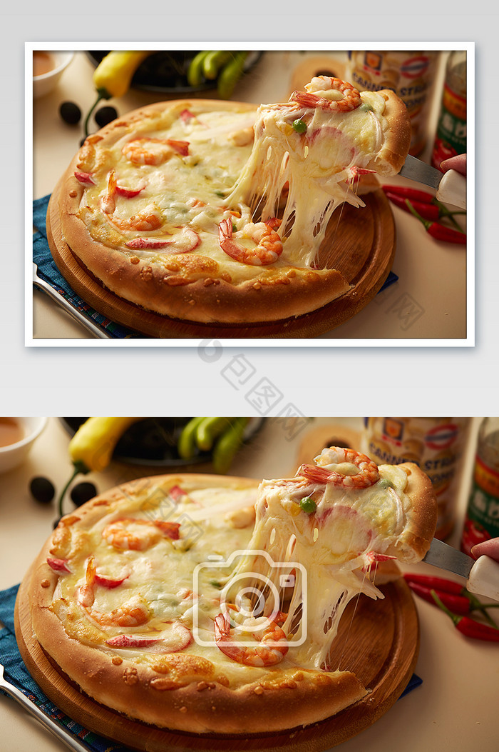高清西餐美食海鲜匹萨拉丝摄影图图片图片