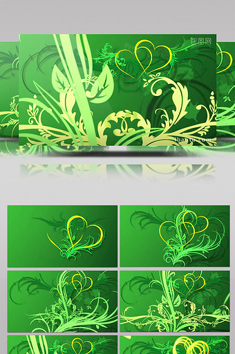 绿色色调婚礼爱情led大屏展示视频图片