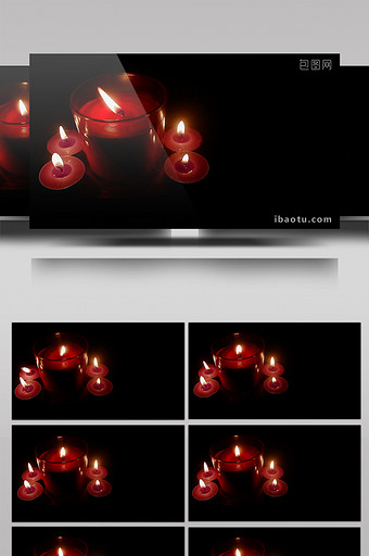 红色蜡烛燃烧炫酷企业宣传合成视频元素图片