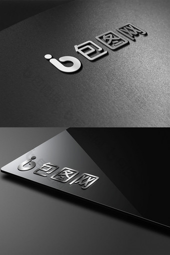 黑色光面质地企业品牌logo立体贴图样机模板图片