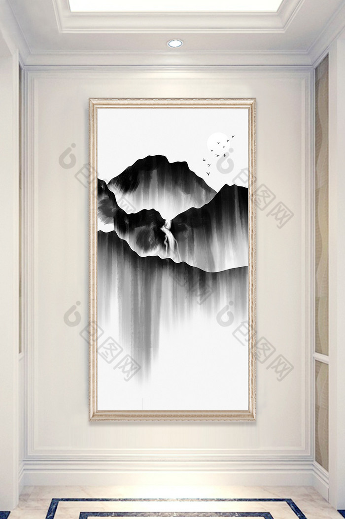 手绘山水中国风图片