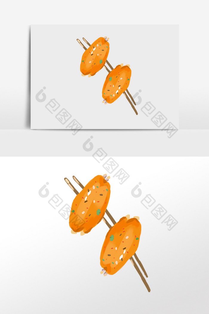 美味食物烤串烤鸡翅插画图片图片