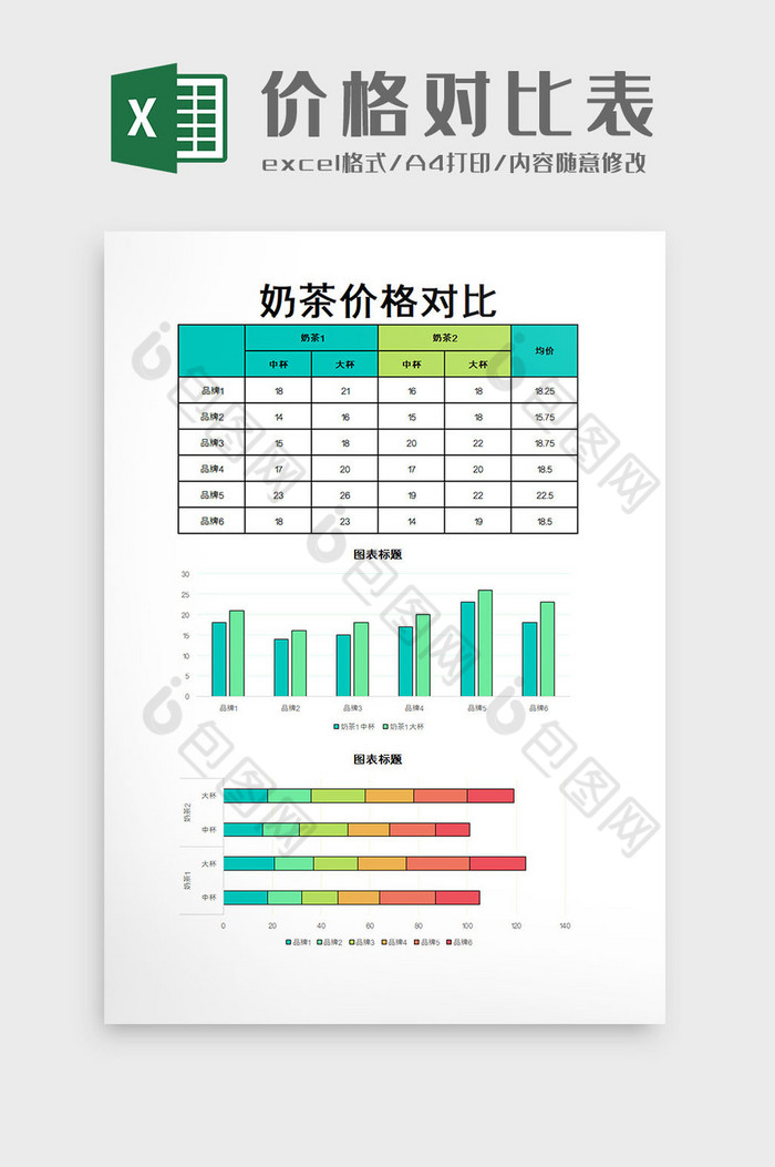 价格对比表Excel模板