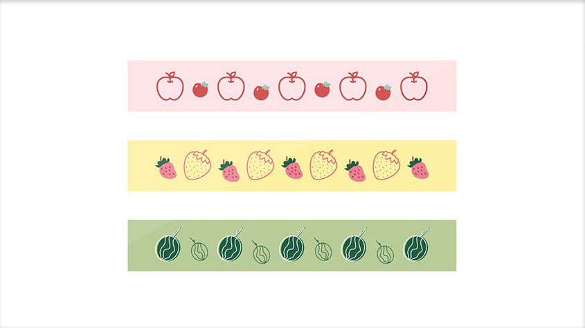 扁平水果苹果草莓西瓜文章分割线插画图片
