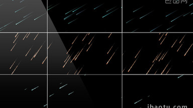 3组带通道浪漫流星雨视频素材