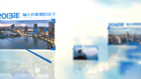 白色天空穿梭时间轴科技图文介绍AE模板