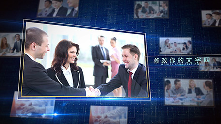 震撼大气科技多图片商务企业宣传片头AE模