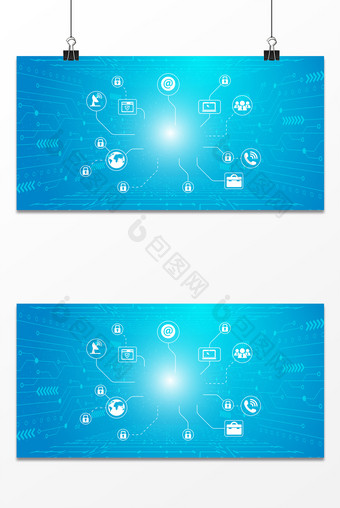 蓝色商务科幻科技5G人工智能背景图片