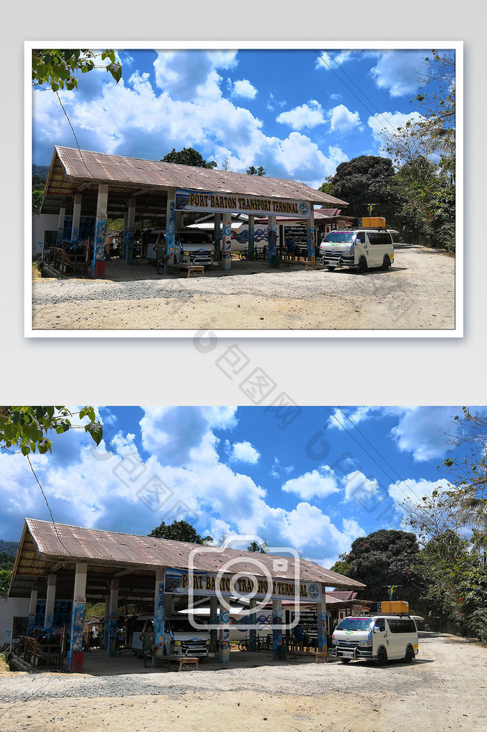 东南亚菲律宾巴顿港巴士公交站摄影图图片图片