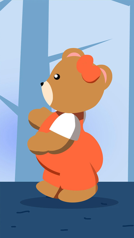 动态小熊走路GIF动画图片