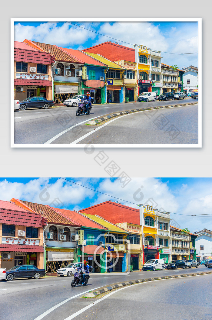 东南亚风格马来西亚古晋街头街景摄影图片图片