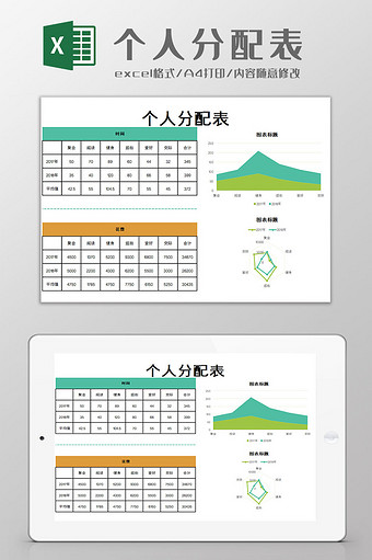 个人分配表Excel模板图片