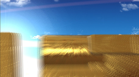 云层穿梭大气城市企业水墨图文模板