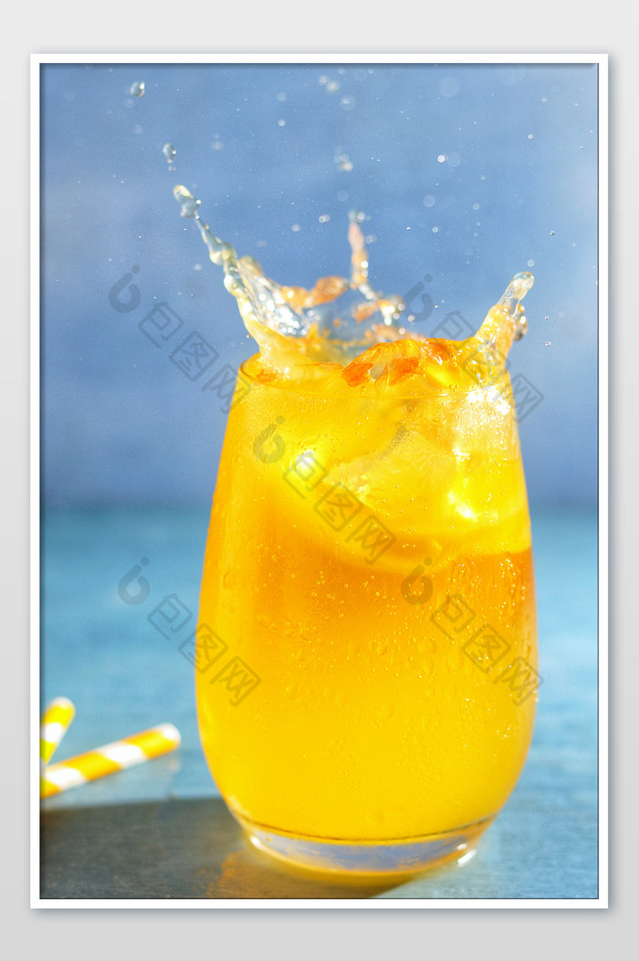 橙汁果汁饮品飞溅摄影图片图片
