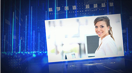 大气科技舞台照片粒子图文AE模板