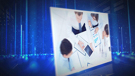 大气科技舞台照片粒子图文AE模板