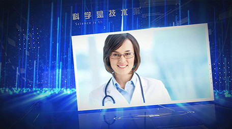 大气科技舞台照片粒子图文AE模板