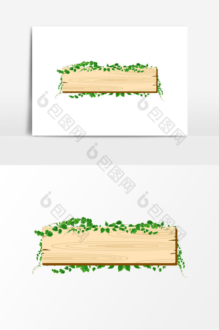 夏季夏天木质木头植物标题边框图片图片