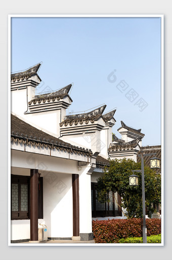 古楼群中式建筑中国风复古屋檐